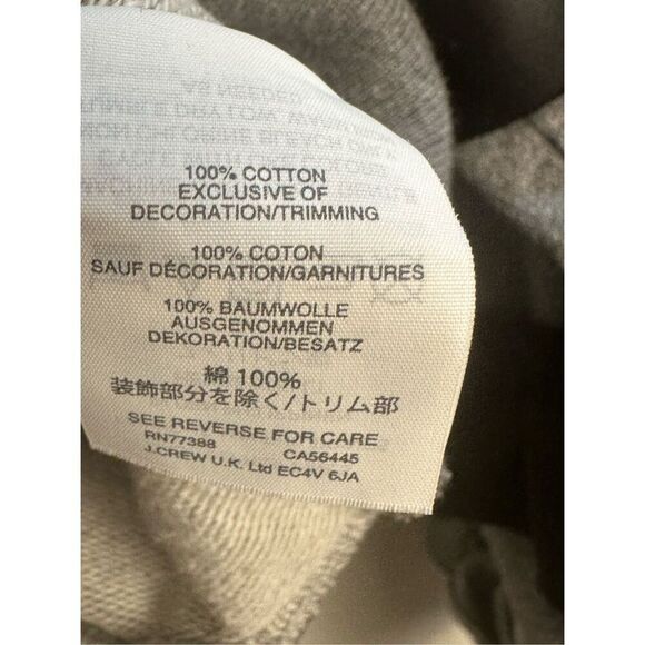 J Crew size M gray sweatshirt with black ruffled sleeves - Picture 6 of 7